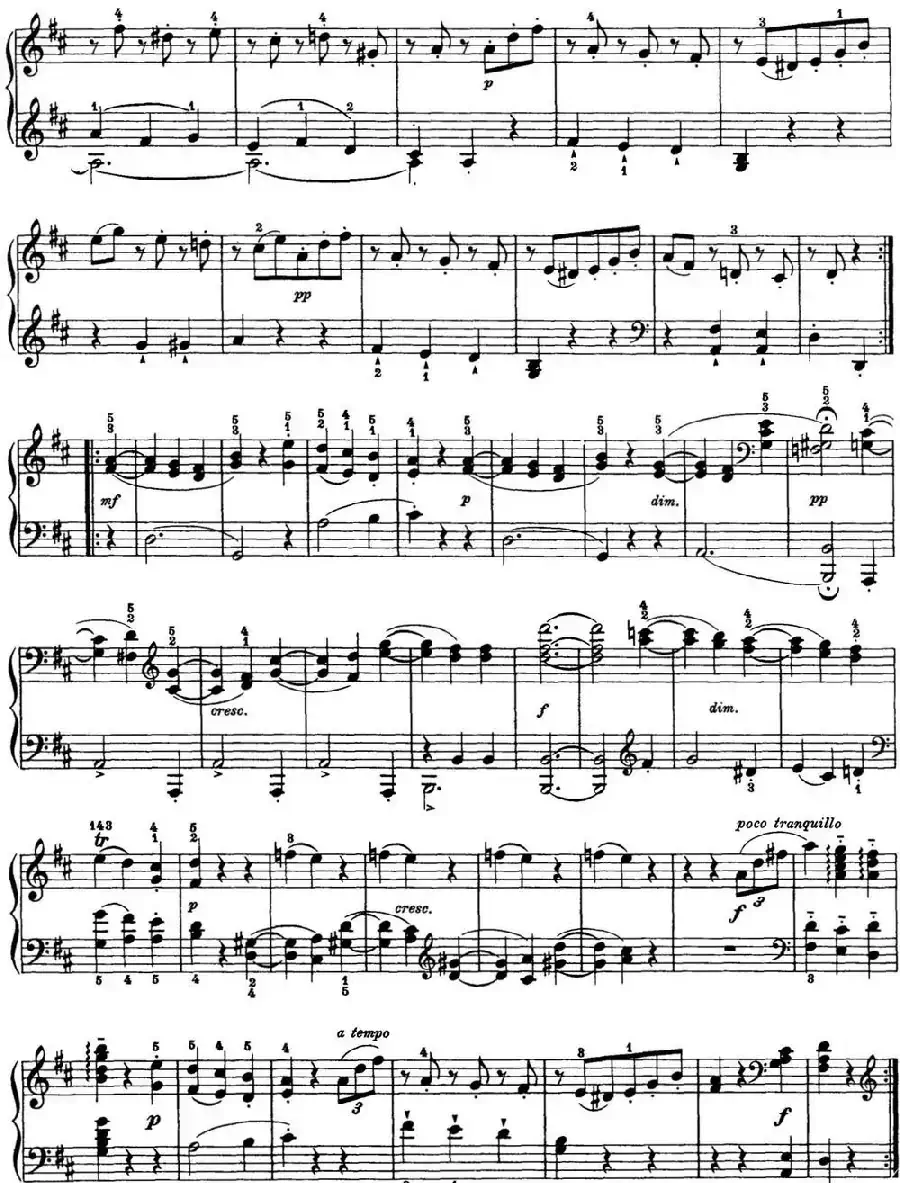 海顿 钢琴奏鸣曲 Hob XVI 24 in D major