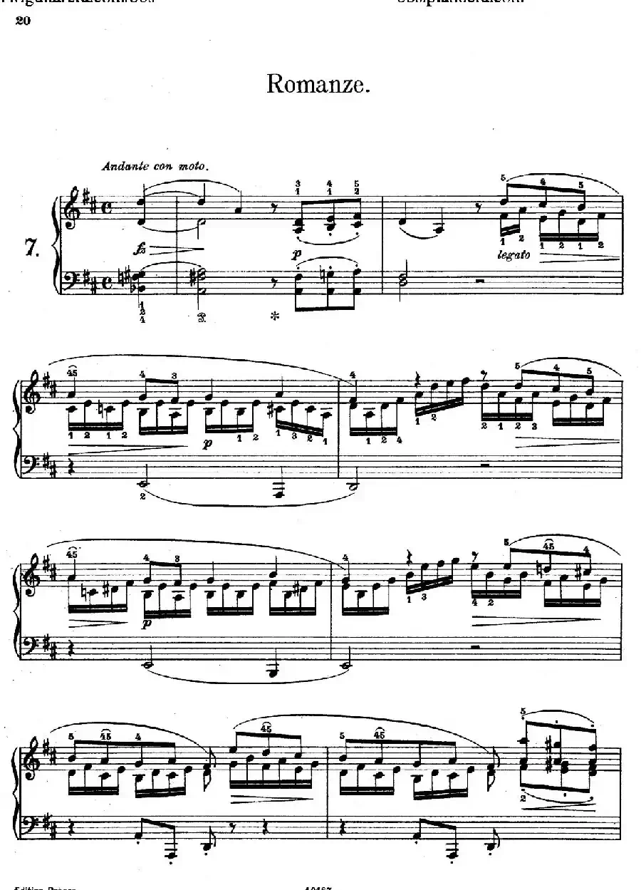 Akvareller Op.19（水彩画 7. 浪漫曲）