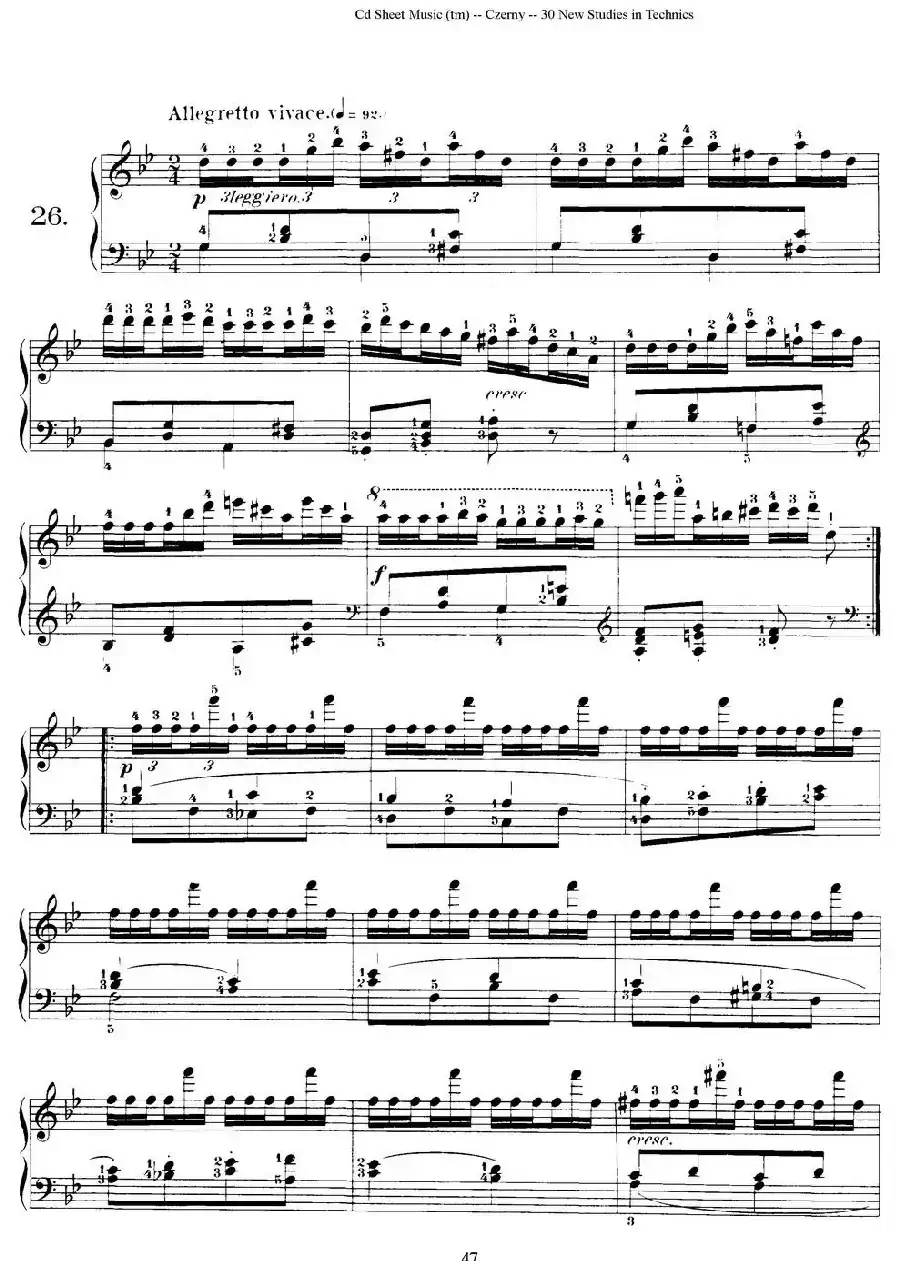 Czerny - 30 New Studies - 26（车尔尼Op849 - 30首练习曲）