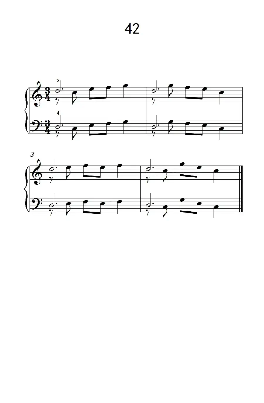 加强手指独立性的练习 42(儿童钢琴手指练习 2)