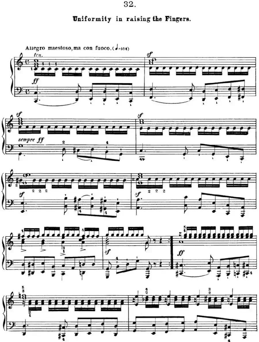 50首车尔尼Op.740钢琴手指灵巧技术练习曲(NO.32)