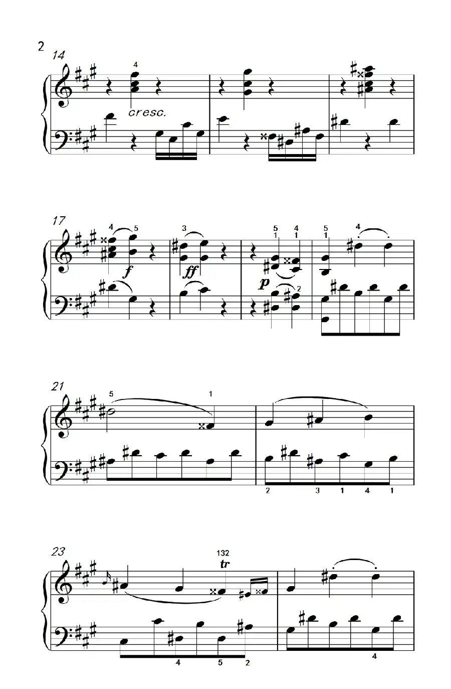 奏鸣曲 Opus 2 Nr.2 第三乐章（贝多芬奏鸣曲集 1）