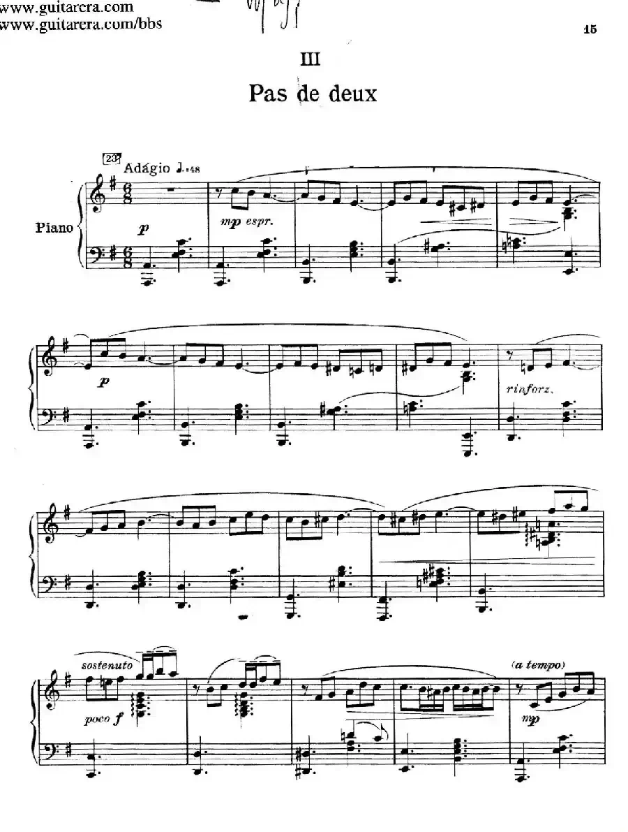 Souvenirs Op.28（纪念曲3. 双人芭蕾舞）
