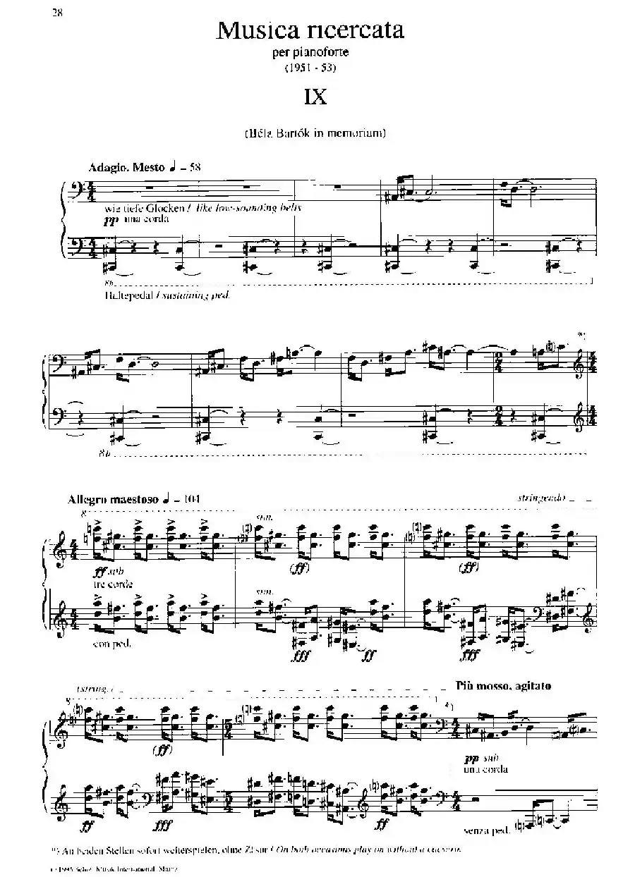 Musica Ricercata（音乐习作·9）