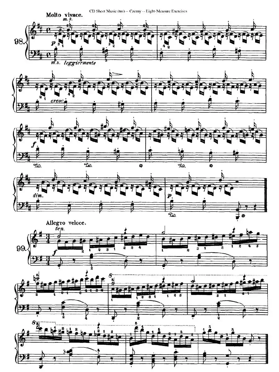 160 Eight- Measure Exercises.Op.821（车尔尼160首钢琴八小节练习曲（88——103））