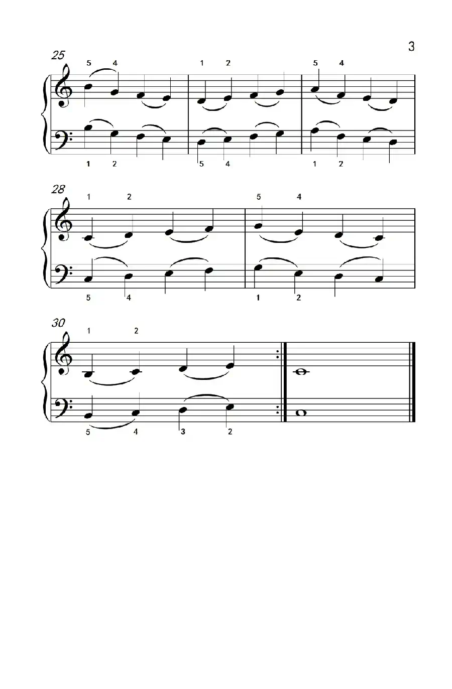 两音乐句（约翰·汤普森 成人钢琴教程 第一册）