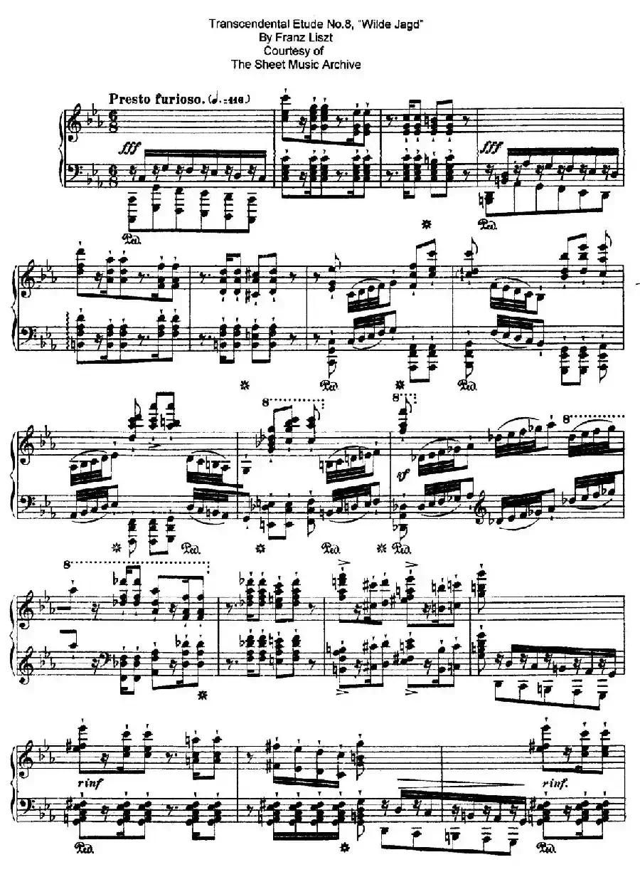 12 Etudes d'execution Transcendante S.139（12首超技练习曲·8）