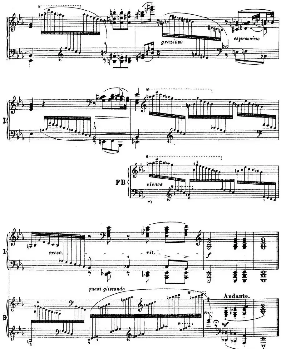 6首帕格尼尼大练习曲（Andantino capriccioso）