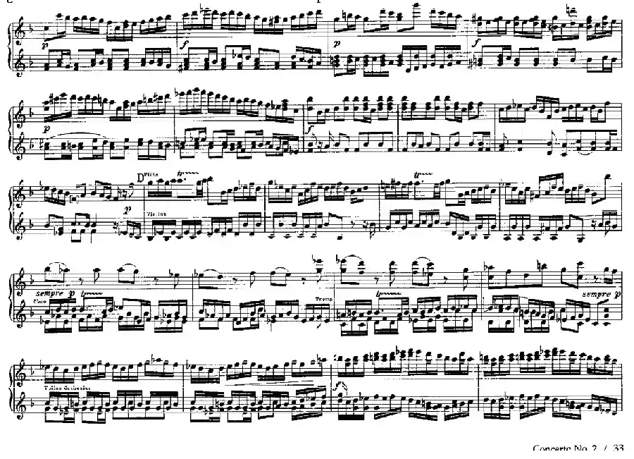 Brandenburg Concerto No.2 in F Major BWV.1047（F大调第二勃兰登堡协奏曲·四手联弹版）