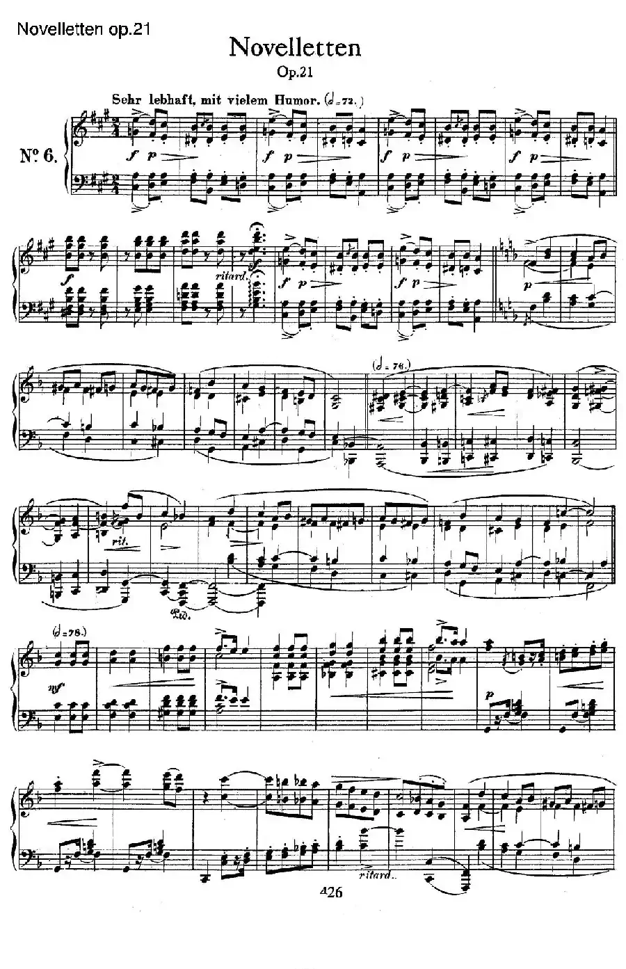 Novelletten Op.21（6）