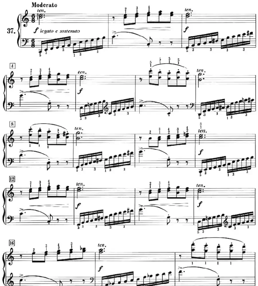 50首莱蒙钢琴练习曲 作品37（NO.37）