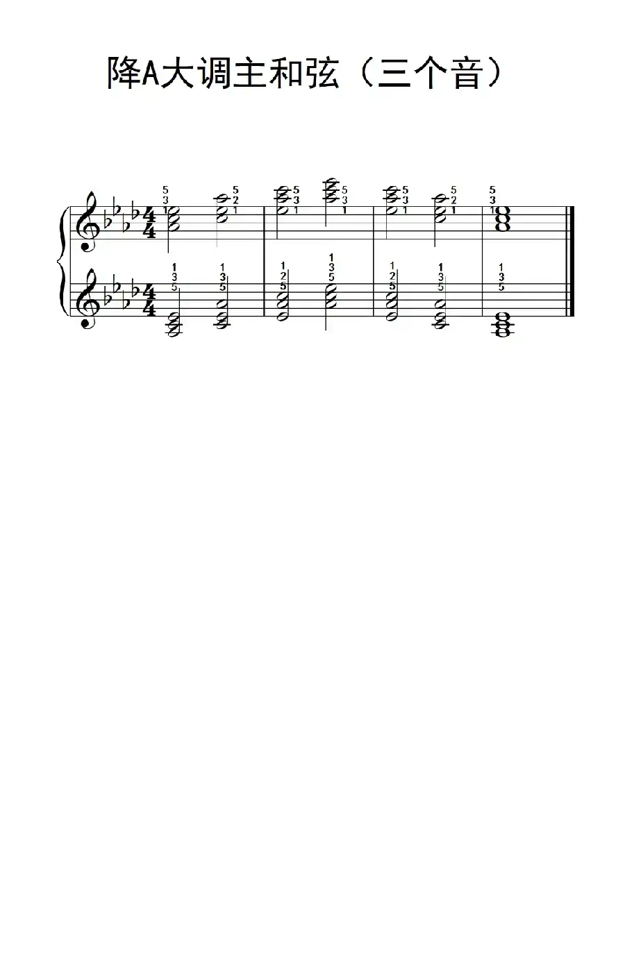 降A大调主和弦（三个音）（孩子们的钢琴音阶、和弦与琶音 2）