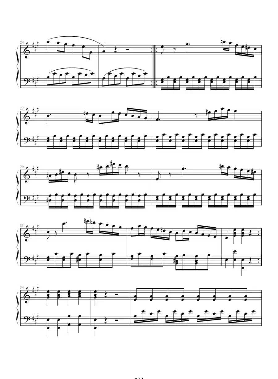 A大调奏鸣曲第一乐章