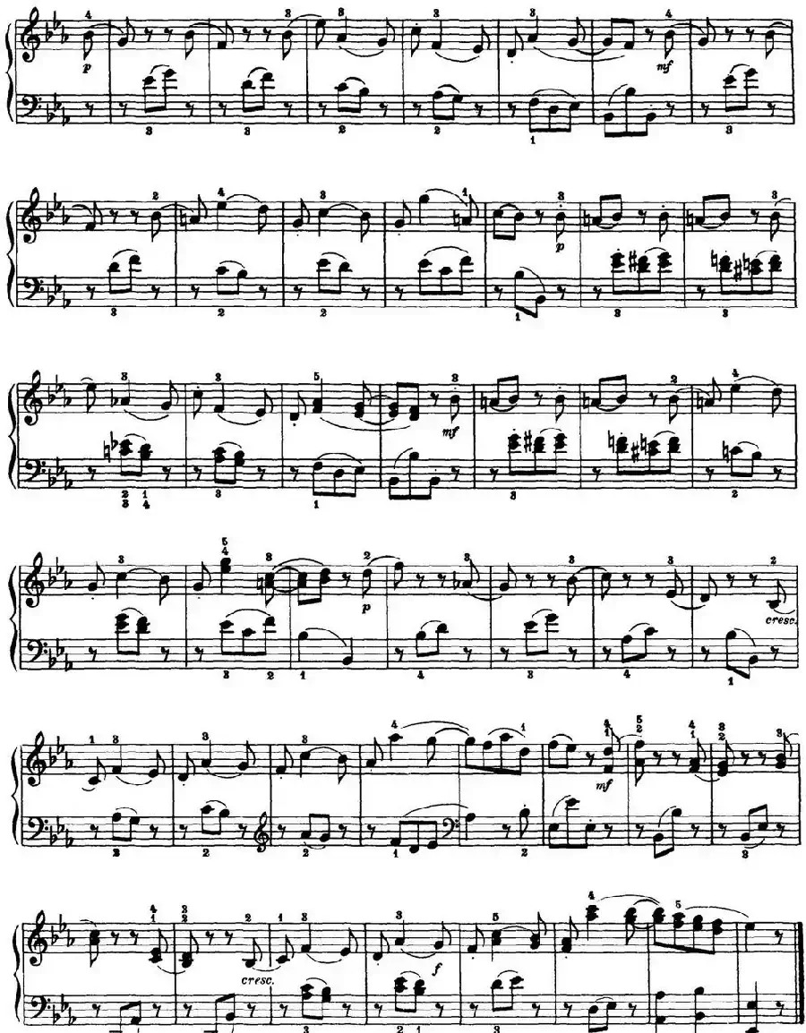 海顿 钢琴奏鸣曲 Hob XVI 28 in E-flat major