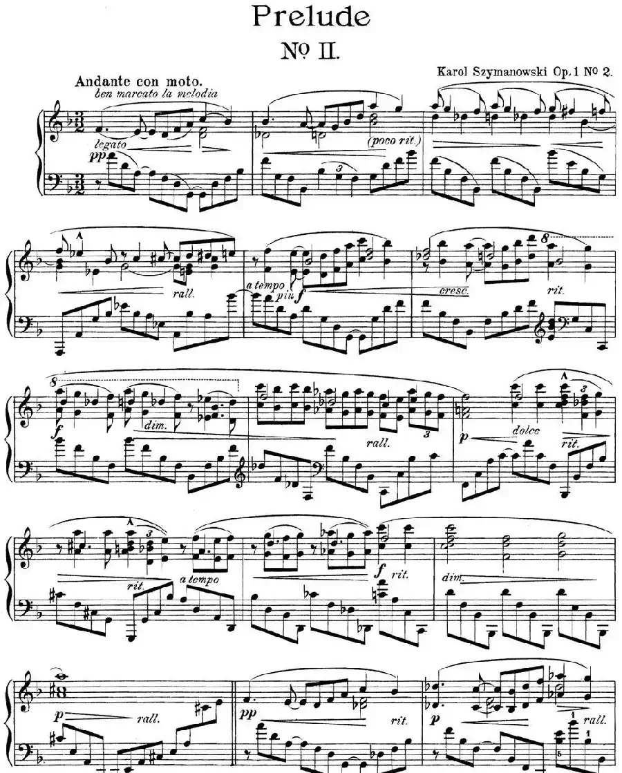 希曼诺夫斯基 9首钢琴前奏曲 Op.1 No.2