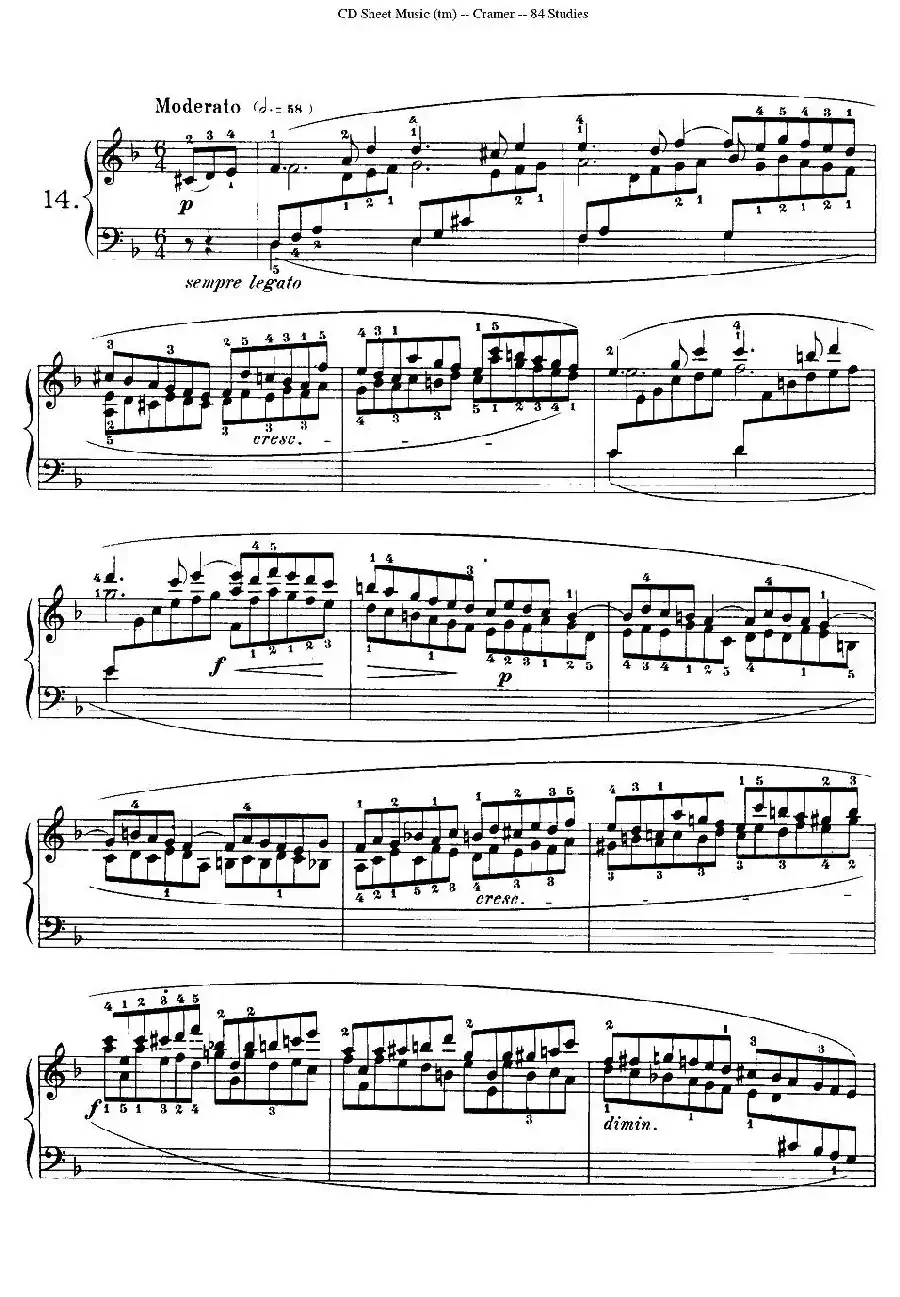 Cramer - 84 exercices（11—15）（克拉莫84首钢琴练习曲）