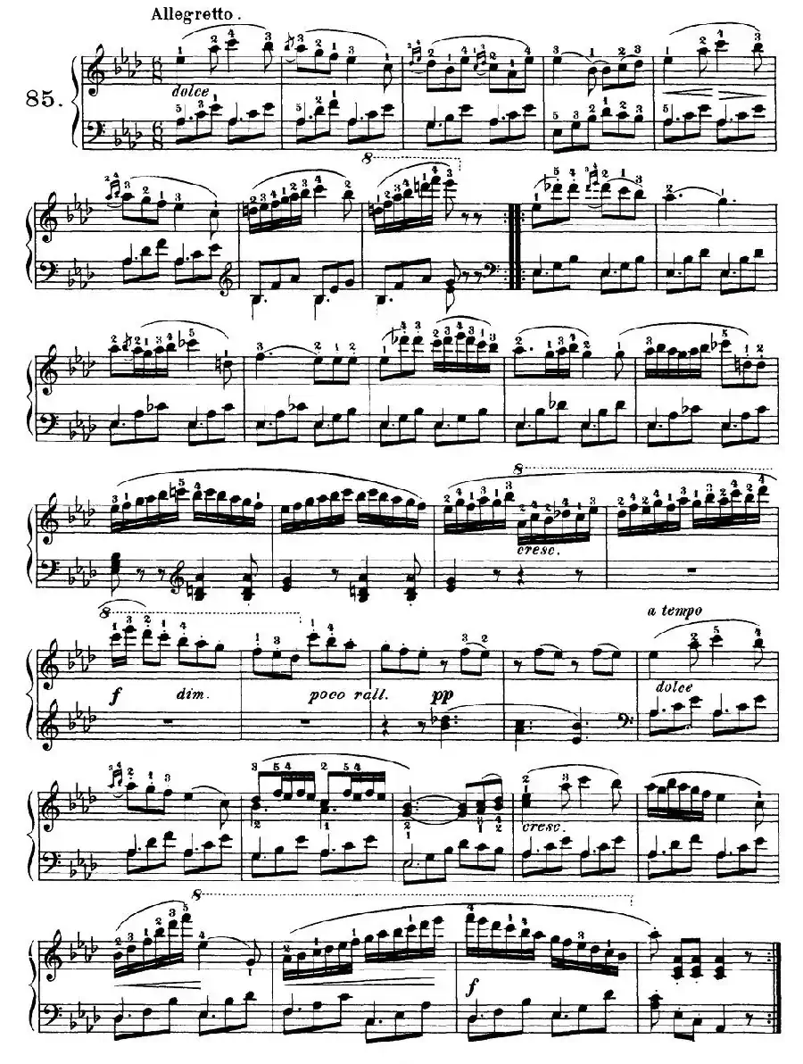 One Hundred and Ten Easy and Progressive Exercises Op.453（车尔尼110首简易练习曲 81——89）