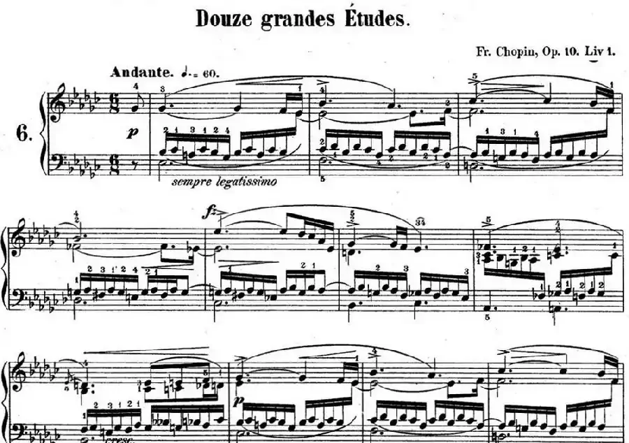肖邦练习曲6 Op.10 No.6 降e小调 Eb minor