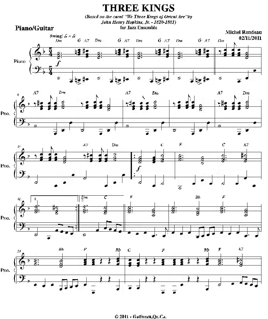 THREE KINGS（钢琴、吉他分谱）