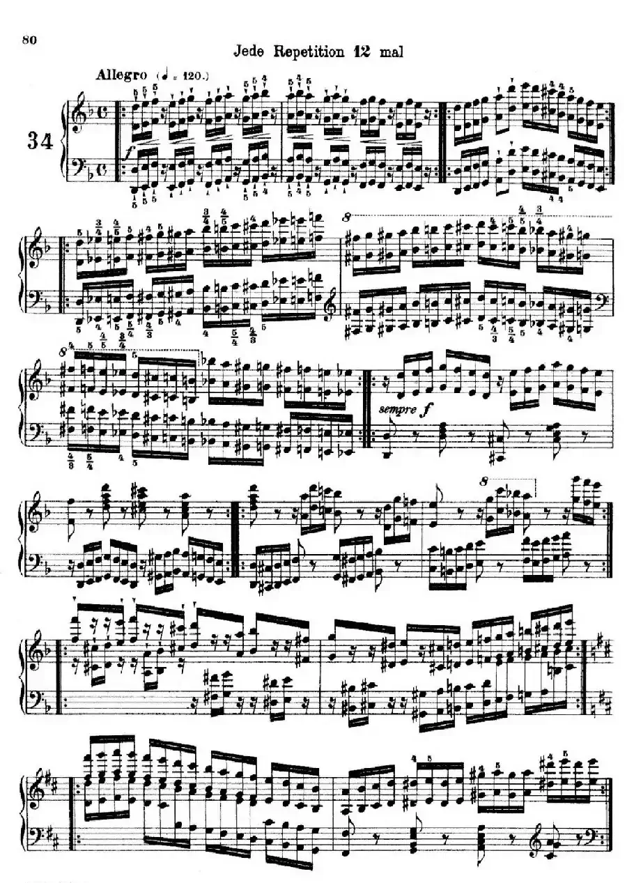 School of the Virtuoso Op.365（60首钢琴高级练习曲·34）
