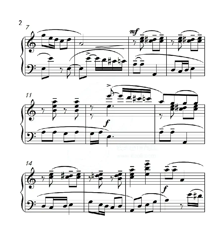 第五级 信天游（中国音乐学院钢琴考级作品1~6级）