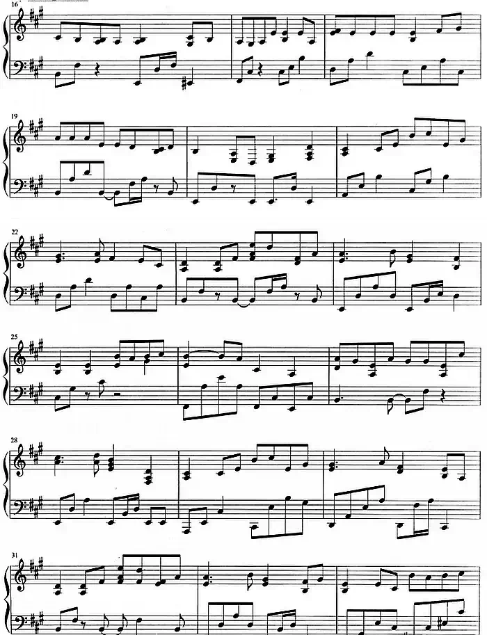 流行歌曲改编的钢琴曲：亲爱的，那不是爱情