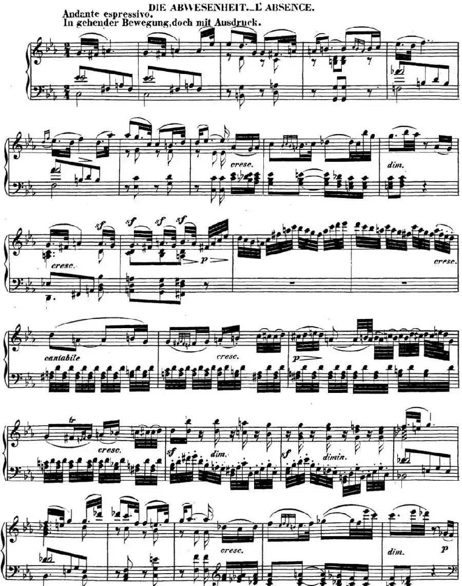 贝多芬钢琴奏鸣曲26 告别 降E大调 Op.81a E-flat major