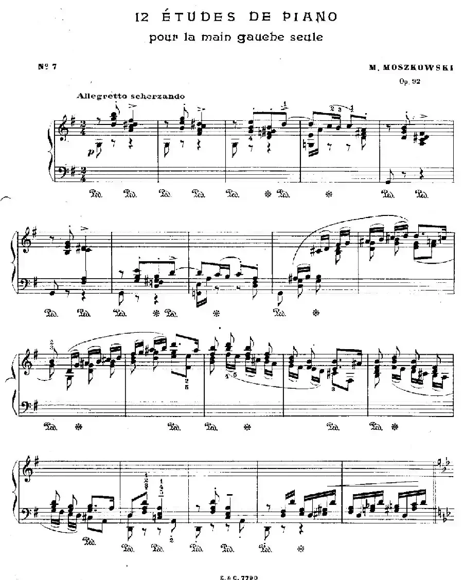 12 Etudes For The Left Hand Op.92 No.7（12首为左手而作的钢琴练习曲）