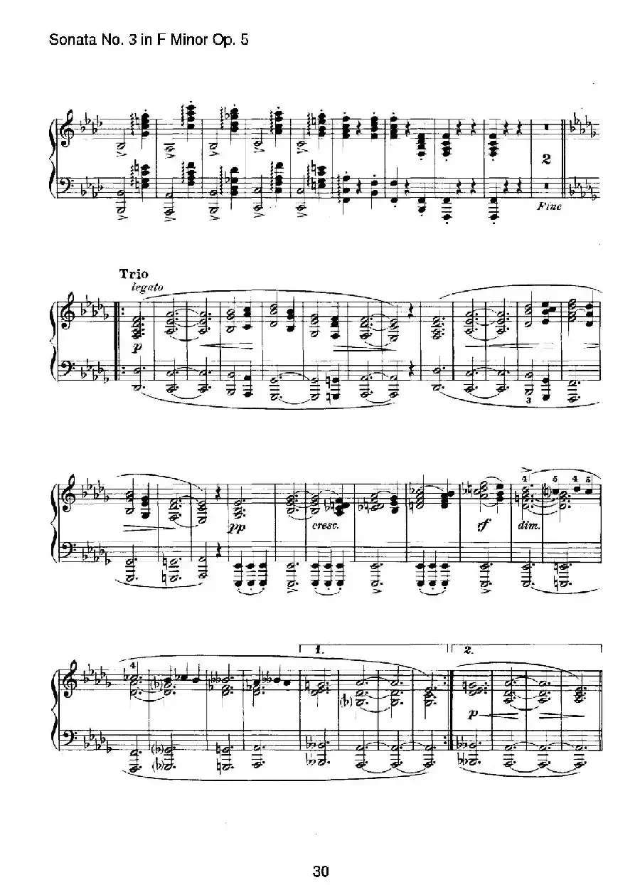 Piano Sonata No.3 in f Minor Op.5（f小调第三钢琴奏鸣曲）