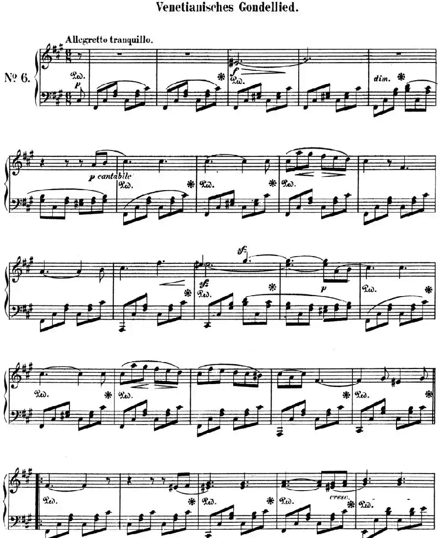 门德尔松无词歌Op.30（NO.6）