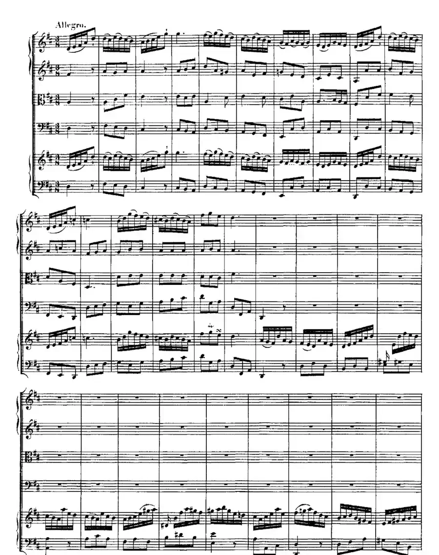 Harpsichd Concerto in D Maj BWV 1054（D大调第三号古钢琴协奏曲·总谱）