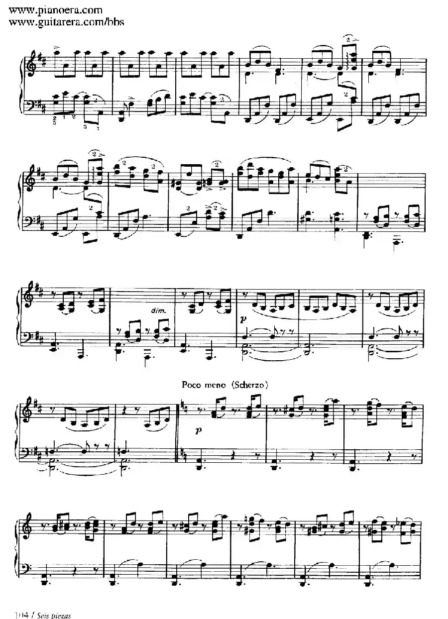 Six Pieces on Spanish Folksongs H.125（6首西班牙民谣小品·7. 踏步舞曲 Zapateado）