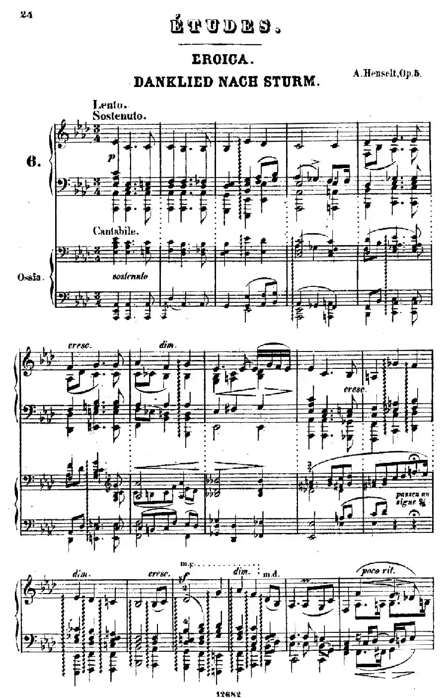 Douze Etudes de Salon Op.5（12首沙龙练习曲·6）