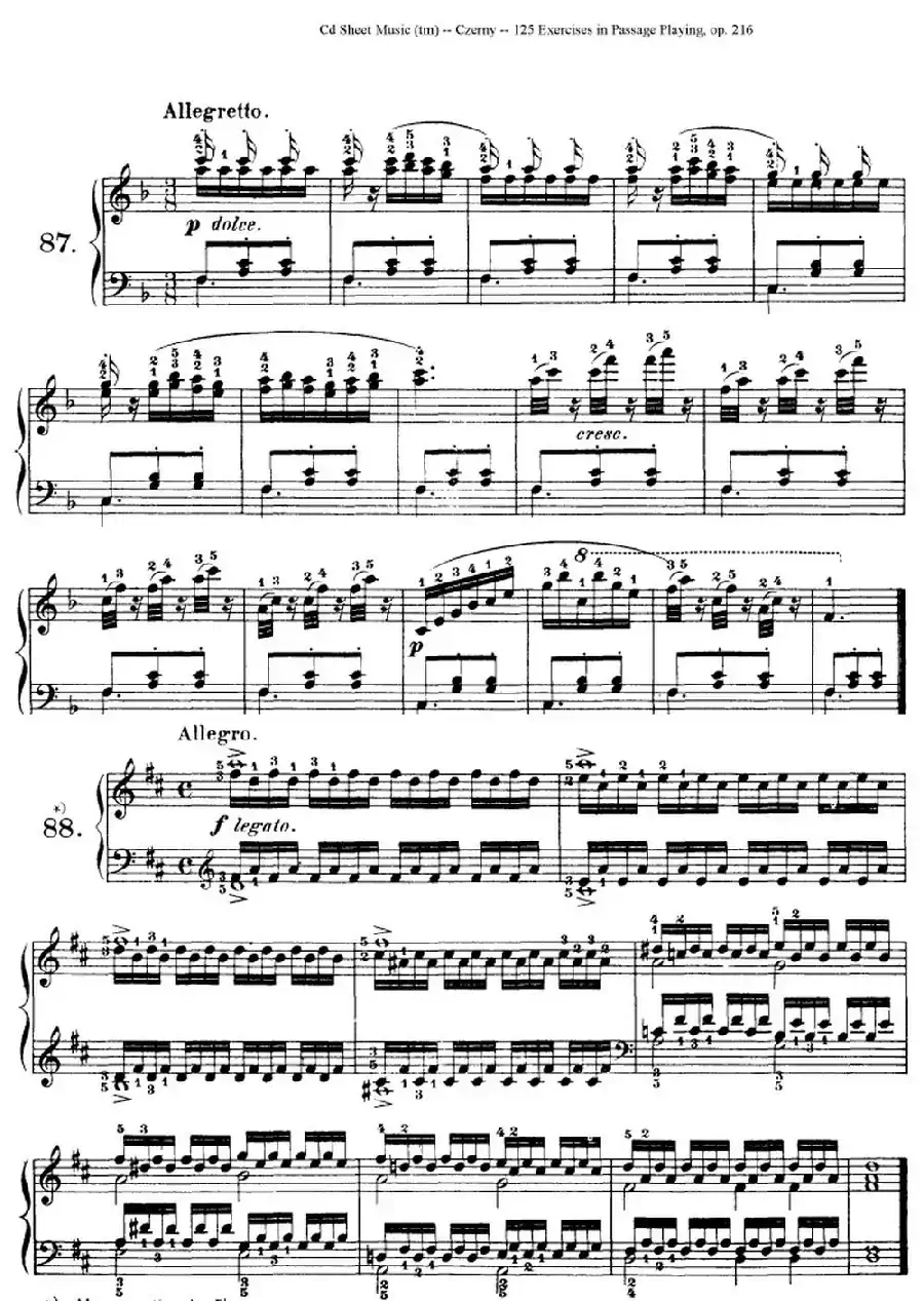 125 Exercises in Passage Playing Op.261（车尔尼125首钢琴短乐句练习曲（79——94）