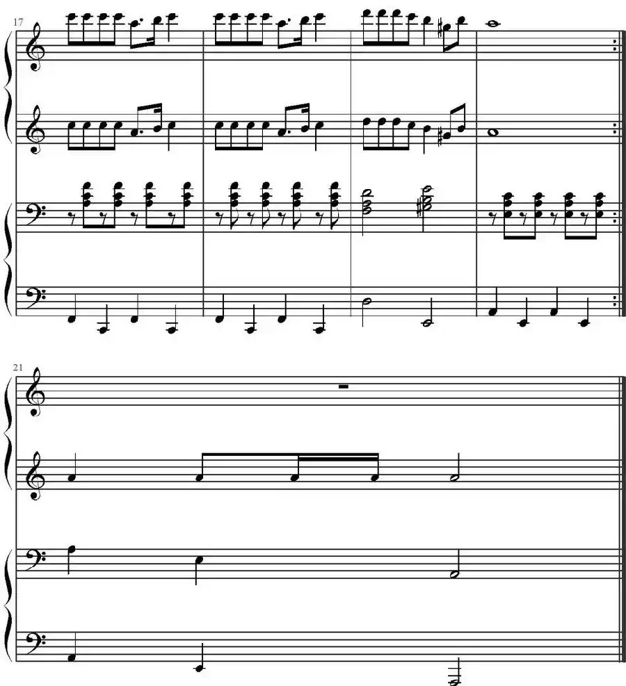 歌声与微笑 （四手联弹）