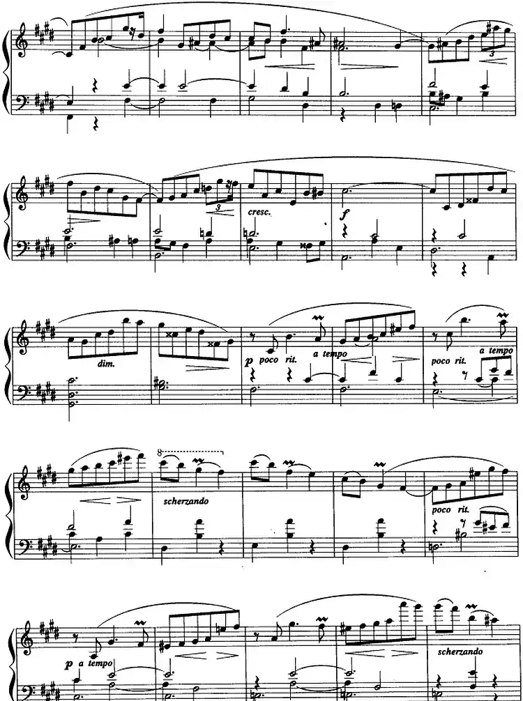 现代钢琴曲：24、玛祖卡（Op.25，No.4）