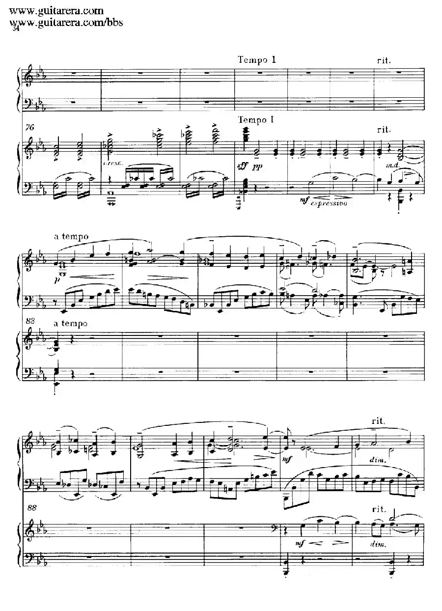 c小调第二钢琴协奏曲 Op.18（双钢琴·第一乐章）