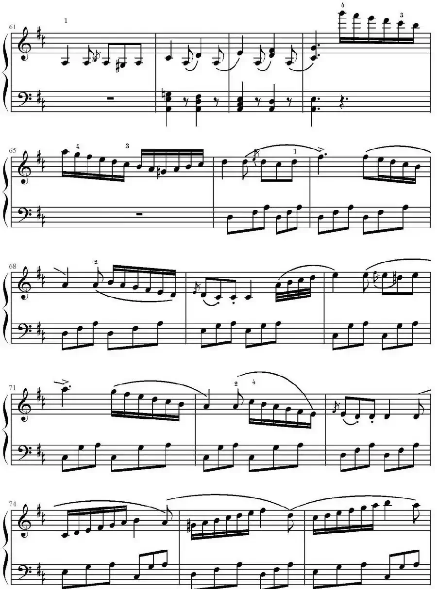 D大调小奏鸣曲第二乐章 Op.55,No.5