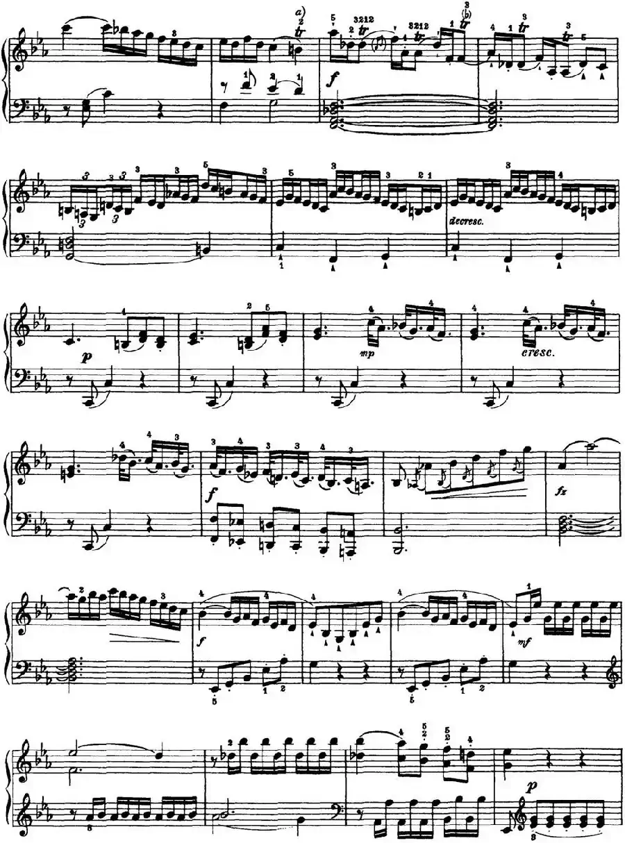 海顿 钢琴奏鸣曲 Hob XVI 28 in E-flat major