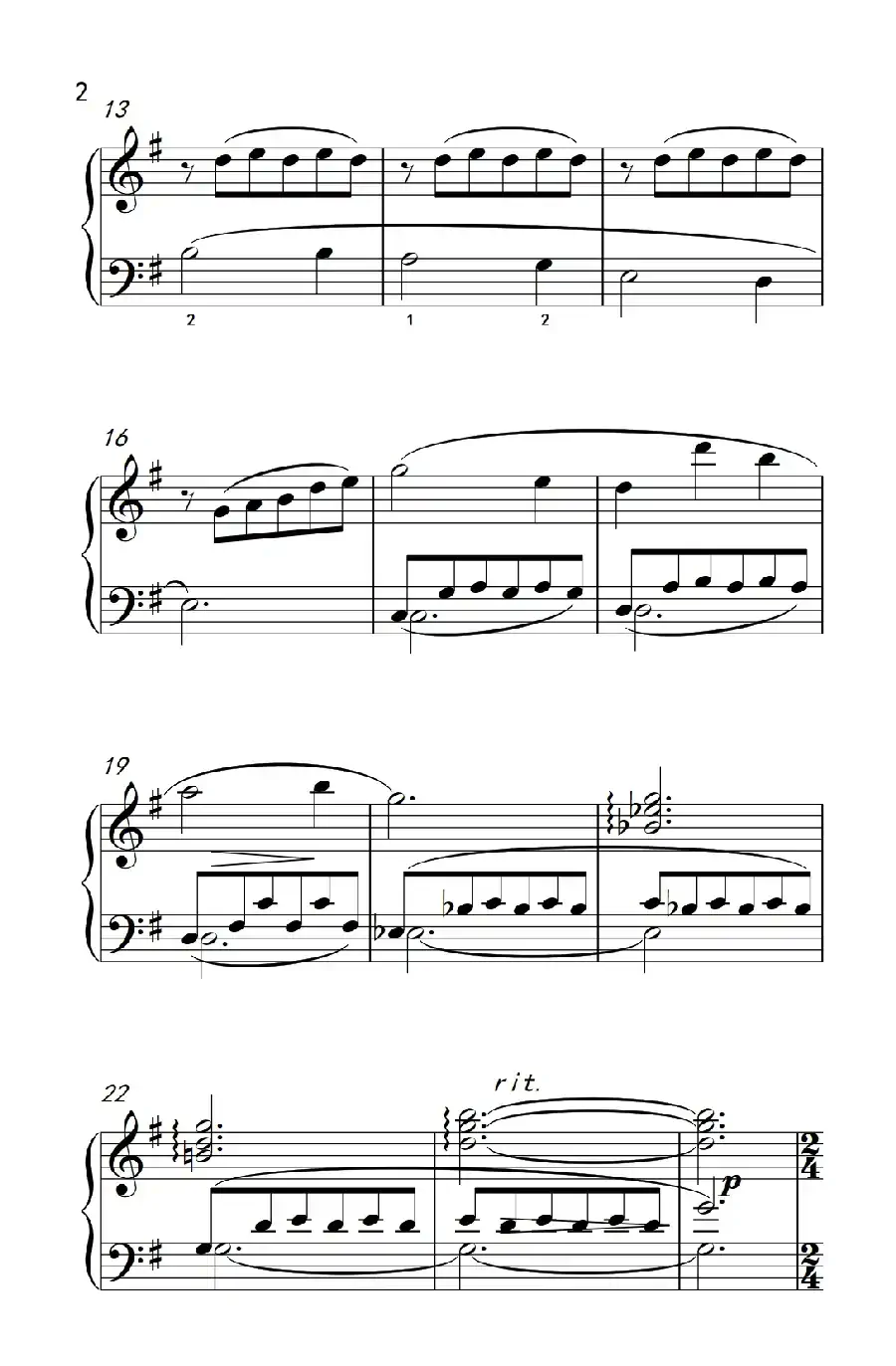 云中旅行（约翰·汤普森 成人钢琴教程 第二册）