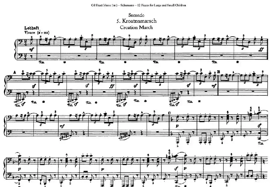 12首为孩子们而作的四手联弹曲 Op.85（四手联弹）（5）