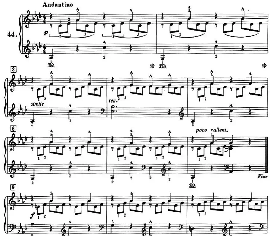 50首莱蒙钢琴练习曲 作品37(NO.44)