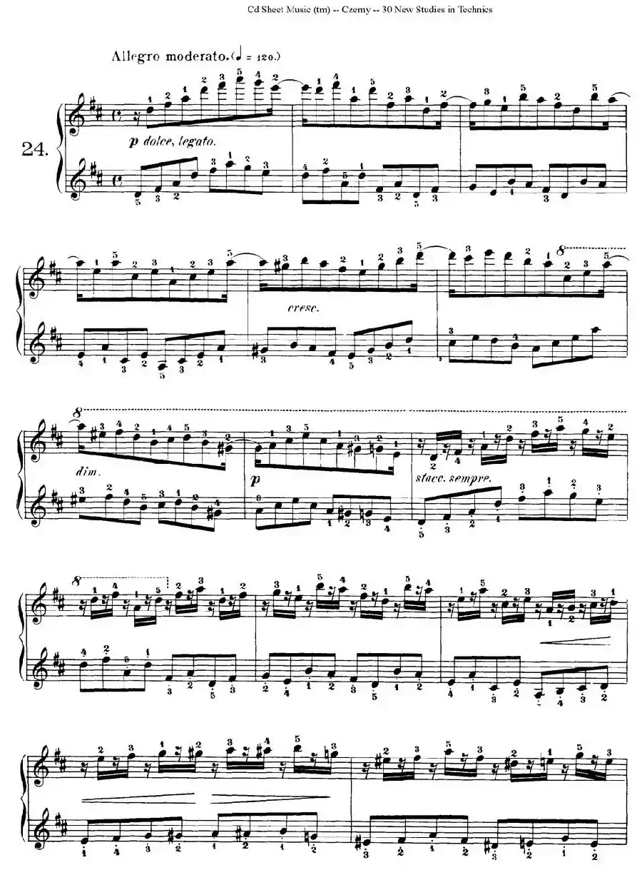 Czerny - 30 New Studies - 24（车尔尼Op849 - 30首练习曲）