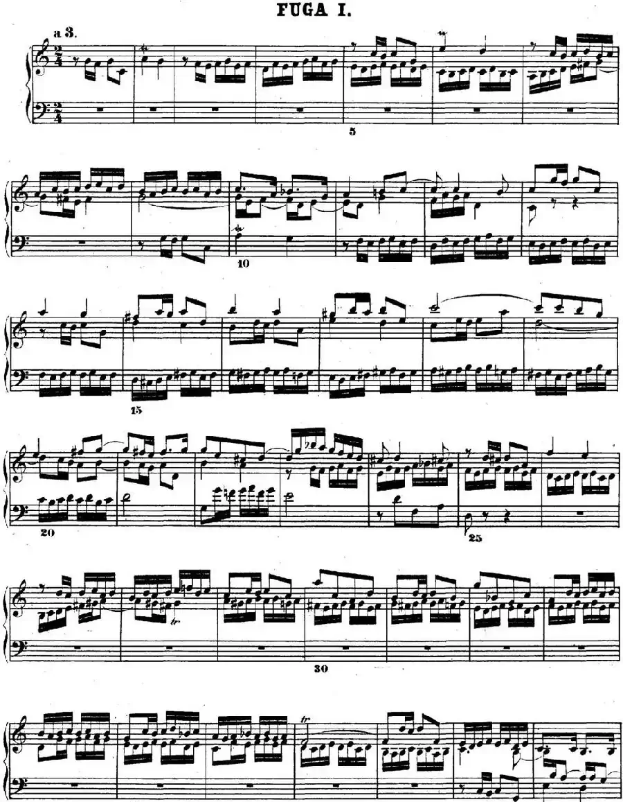 巴赫《平均律钢琴曲集·第二卷》之赋格曲(NO.1)