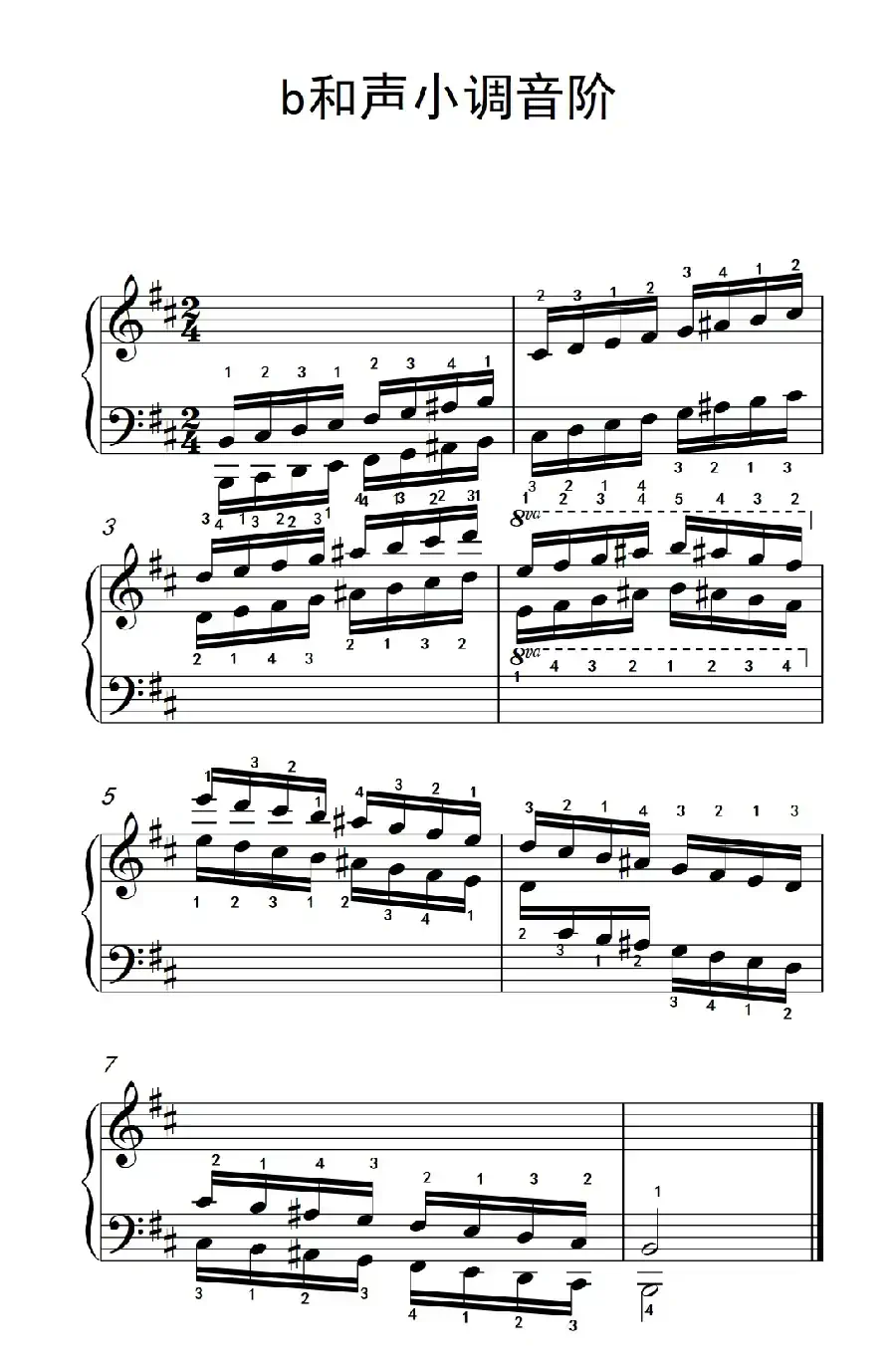 第八级6.b和声小调音阶（中央音乐学院 钢琴（业余）考级教程 7-9级）