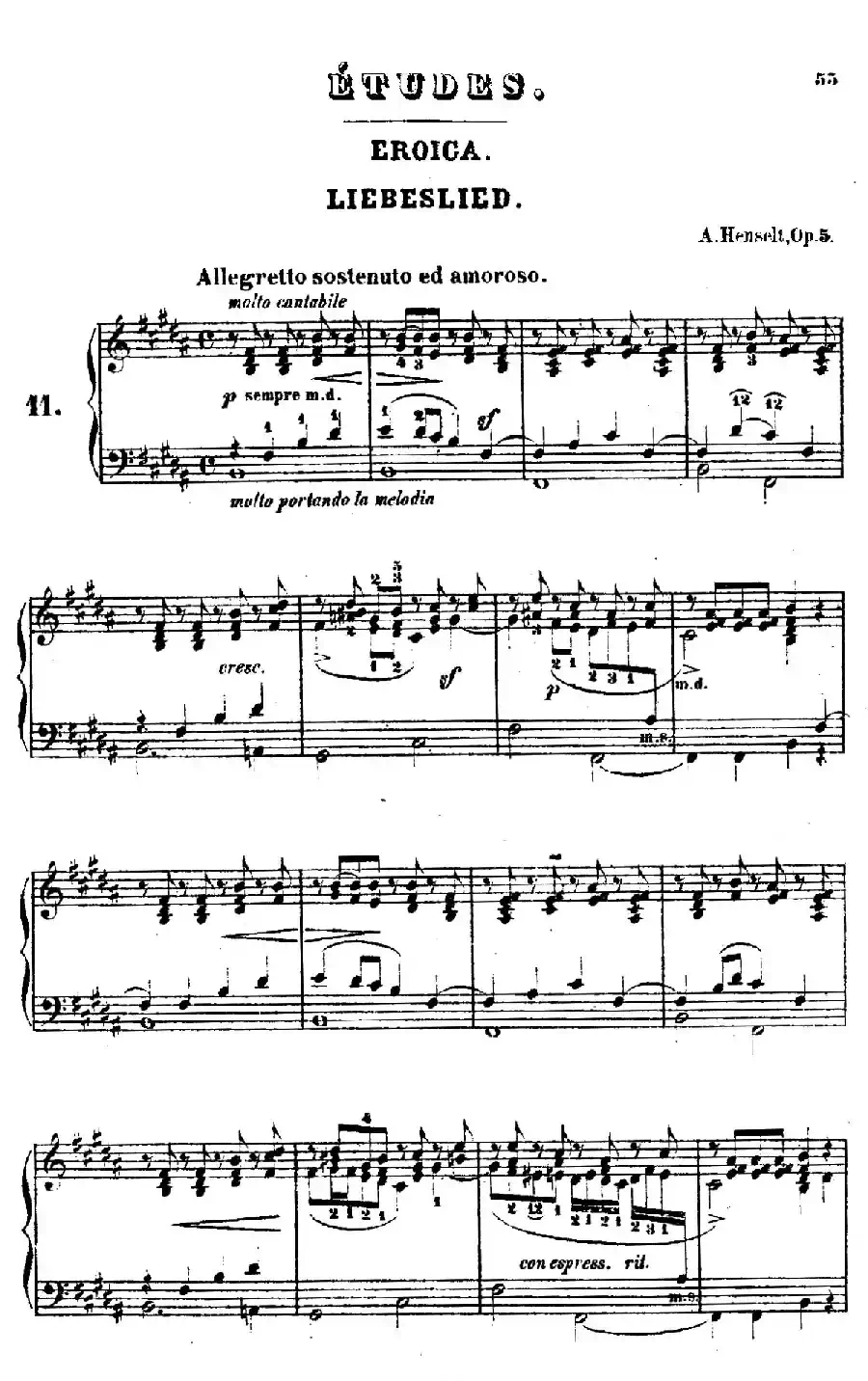 Douze Etudes de Salon Op.5（12首沙龙练习曲·11）