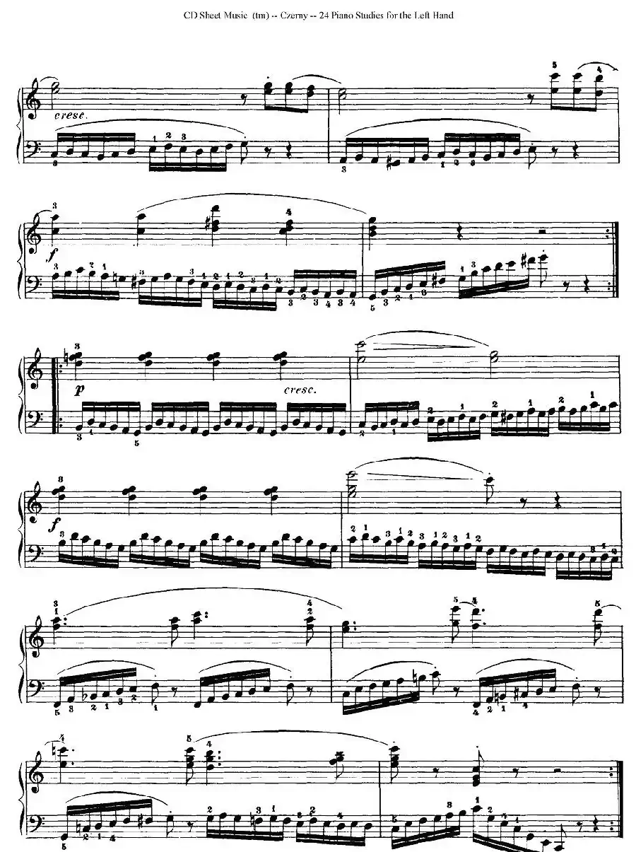 Czerny - 24 Piano Studie（1—7）（车尔尼 - 24首钢琴练习曲）