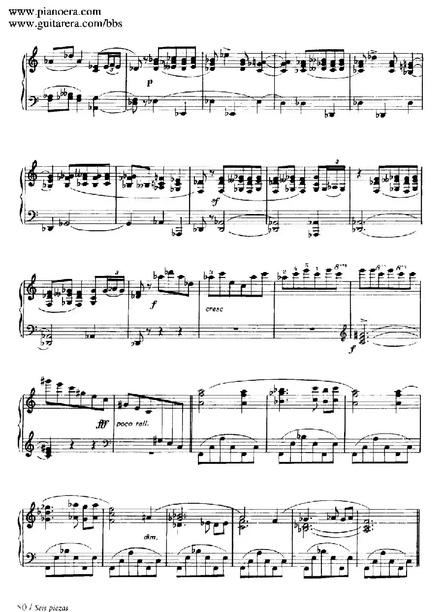 Six Pieces on Spanish Folksongs H.125（6首西班牙民谣小品·3. 节日的回忆 Ecos de la parranda）