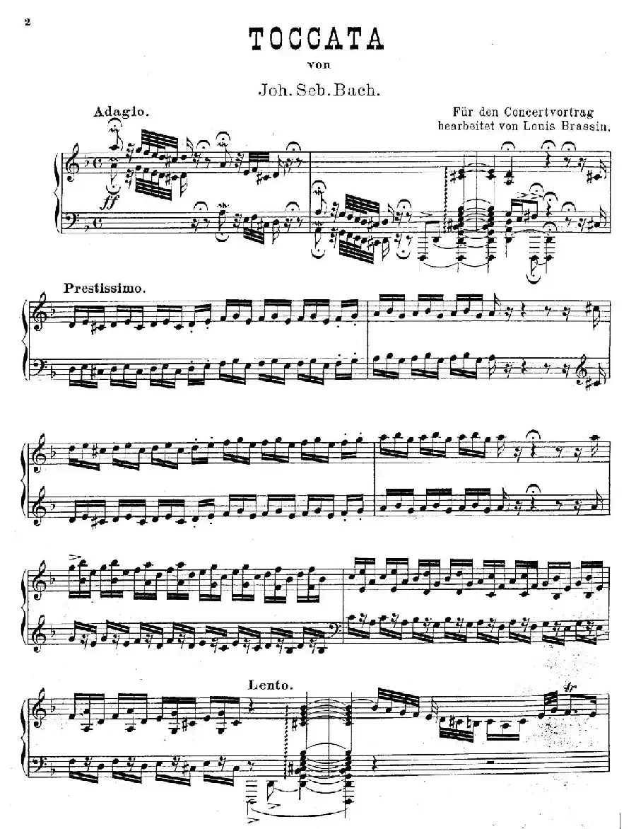 d小调托卡塔与赋格（BWV 565·布拉辛改编钢琴独奏版）