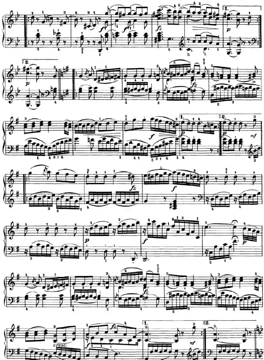 海顿 钢琴奏鸣曲 Hob XVI 40 in G major